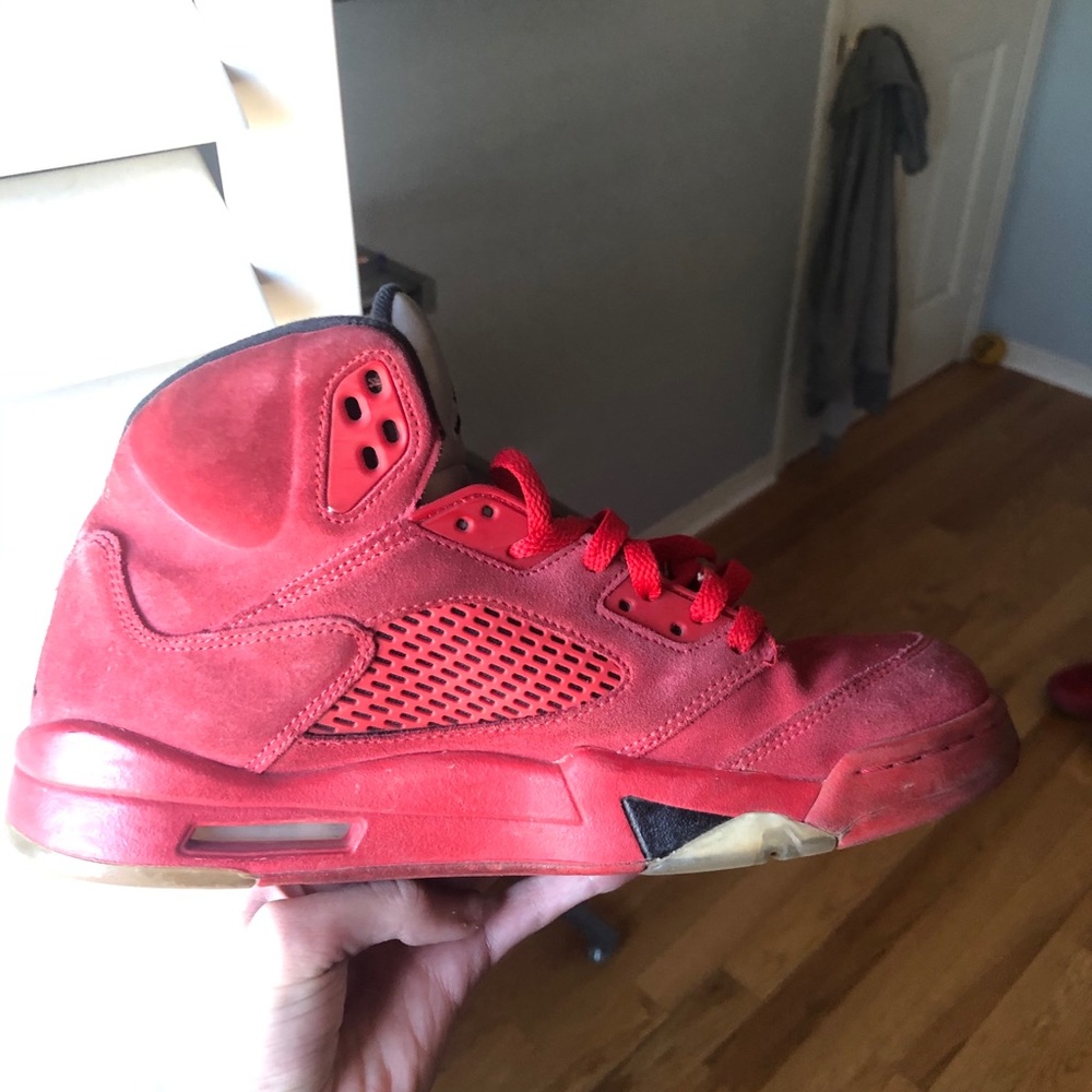 Jordan 5 Red Suede Size 11 - Picture 2 of 10